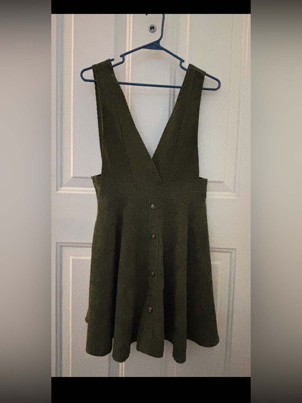 Fille Rose Olive Green Corduroy Women's Dress